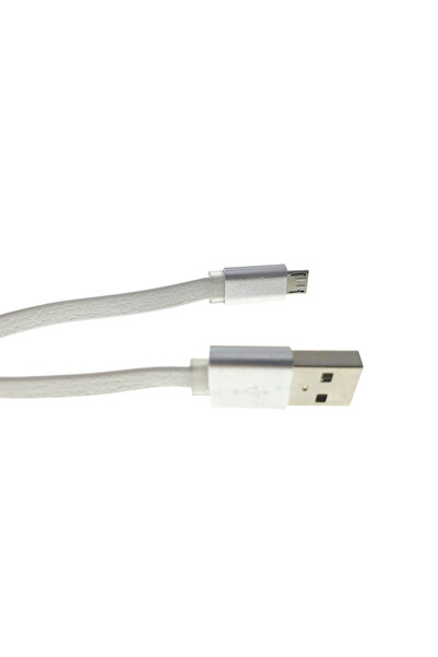 OEM Cablu USB 2.0 la microUSB,80 cm, plat, cauciucat, alb
