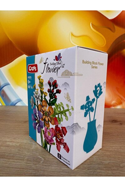 scntoys Dekoratif Çiçek Yapım Seti Legosu - Koleksiyonluk Yapboz Blok Çiçek Yapım Set Tek Süpriz Çiçek