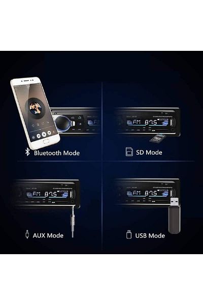 BGRJ Automotive Car MP3 player with Bluetooth, car cassette player, USB, SD card, Radio, 4x60W