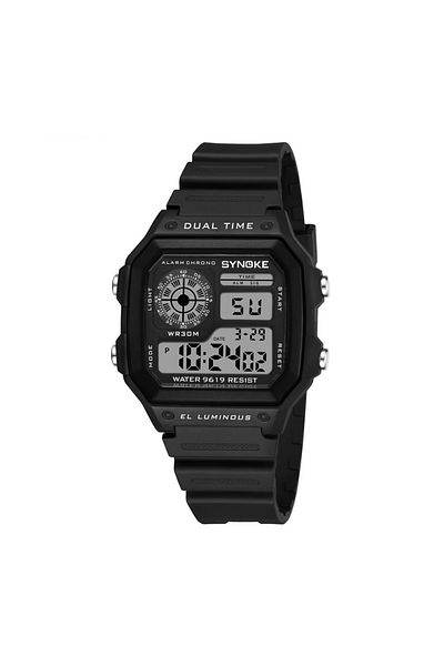 REDz Accessories Electronic Watch for Sports Activities, Digital, Water Resistant, Flexible Strap, Black