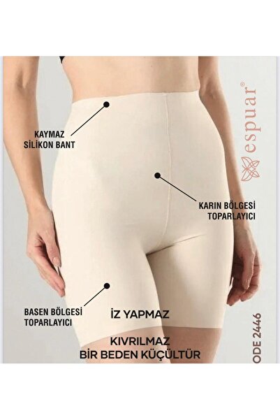 Espuar 2446 Slimming Effect Laser Cut Long No Trace Silicone Shorts Corset