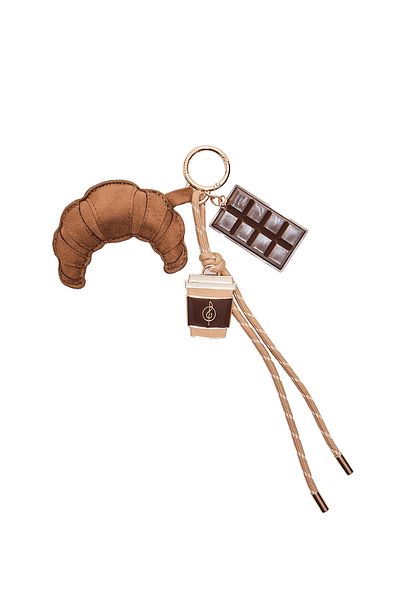 Stradivarius Coffee & croissant charm keyring