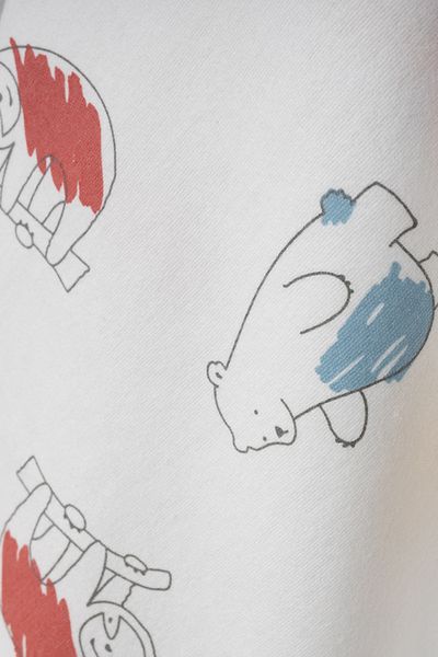 Bebitof Cute Bear and Lion Patterned 90X90 cm Organic Double Layer Flannel Baby Blanket