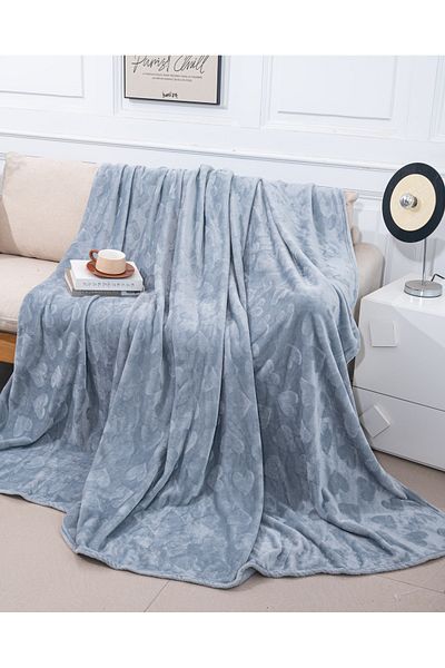CHIRASO Cocolino CHIRASO Blanket 200x230, Heart Pattern, Soft, Colorful, for Double Bed, light gray