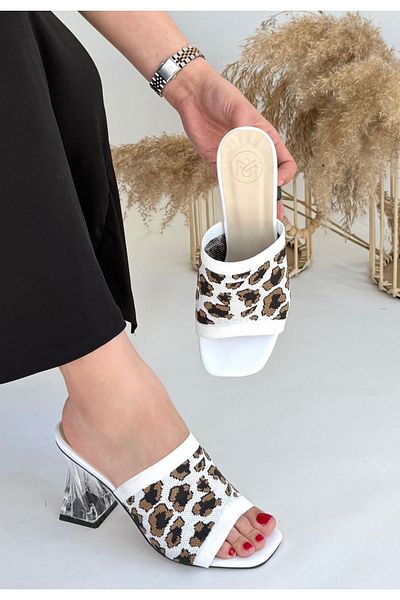 CONAHOME Evra Zebra Knitwear Heeled Slippers