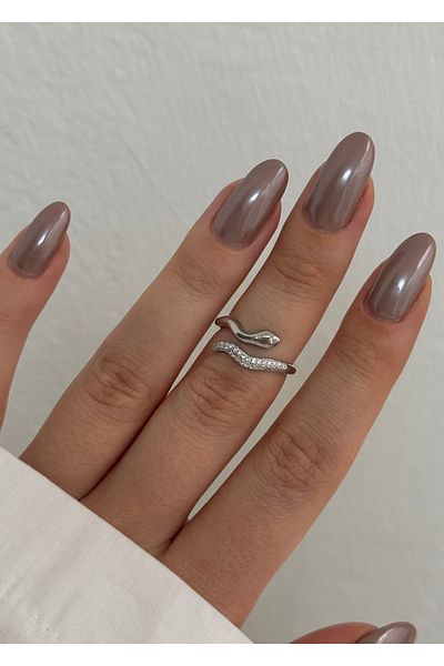 KİLİGİSTANBUL Zircon Stone Snake Ring (Size Adjustable)