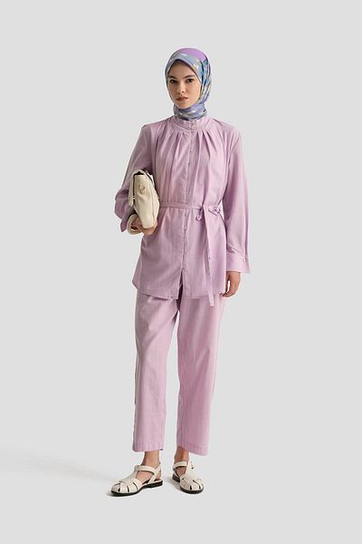 Armine Button Detailed Suit 25Y6012 Lilac