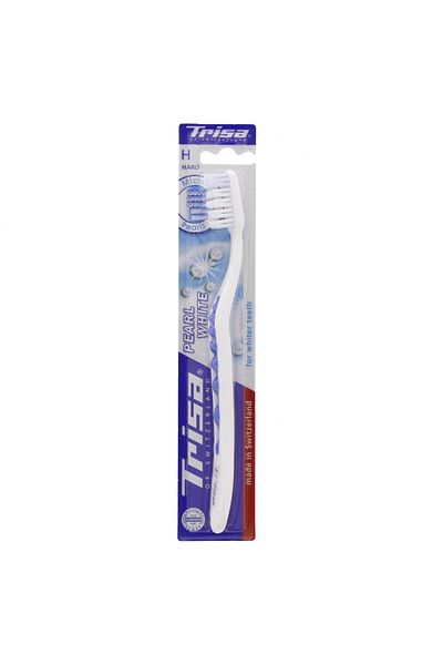 Trisa Tooth Brush Pearl White Hard Assorted Colours 1 pc