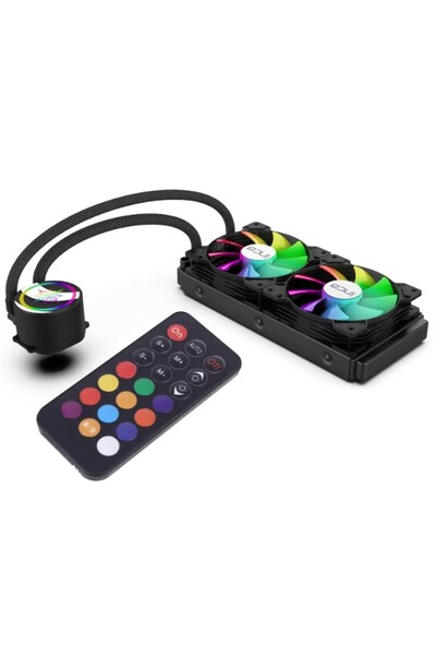 Inca Iss-02xn Intel-amd 2x120mm Argb Led Fanlı Am5 Control Remote Cpu Liquid Cooler