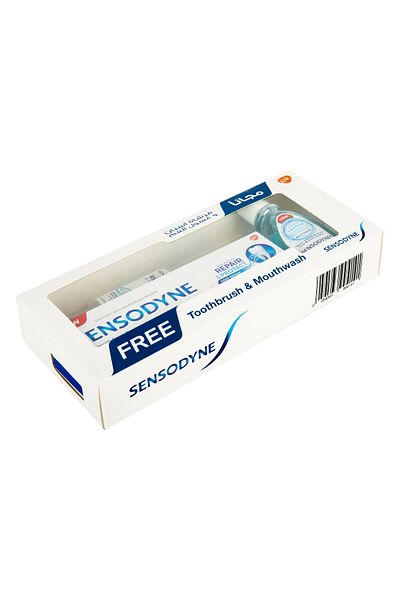 Sensodyne Toothpaste 75 ml + Toothbrush + Mouthwash