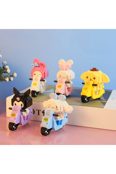 MEKANSM Kuromi Scooter – Sanrio Serisi DIY 3D Yapboz Blok Seti | 319 Parça Eğitici Kendin Yap