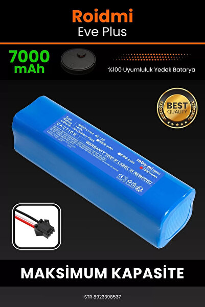 robo-mi Roidmi Eve Plus 7000mAh Robot Süpürge Bataryası - Sertifikalı Güvenli...