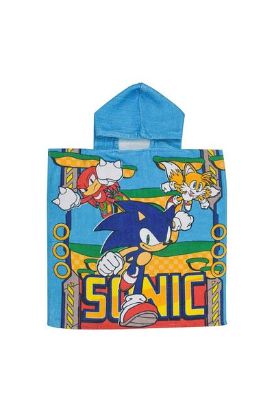 Sonic Children's bath towel, poncho type, 100% cotton, multicolor, 55x110 cm, So fun, Sonic