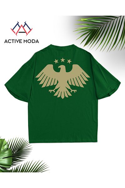 ACTIVE MODA -Men's Cotton Printed Eagle Tshirt Oversize Big Size