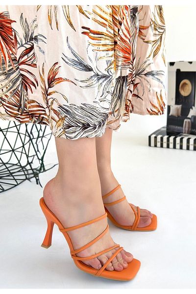 CONAHOME Sabio Orange Skin Heeled Slippers