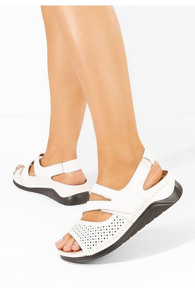 B T Shoes Laela white chunky-soled sandals