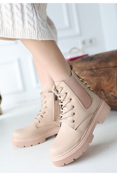 CONAHOME Harte Nude Skin Lace up Boots