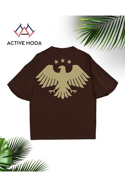 ACTIVE MODA -Men's Cotton Printed Eagle Tshirt Oversize Big Size
