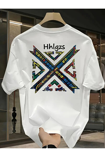 AEMİ Tricou unisex HHLGZS cu decolteu oversize imprimat