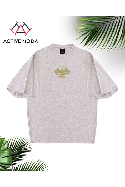 ACTIVE MODA -Men's Cotton Printed Eagle Tshirt Oversize Big Size