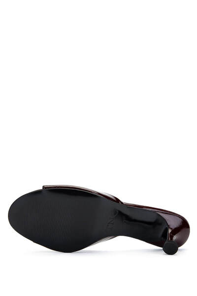 Tamer Tanca Women's Genuine Leather Cherry Heeled Slippers