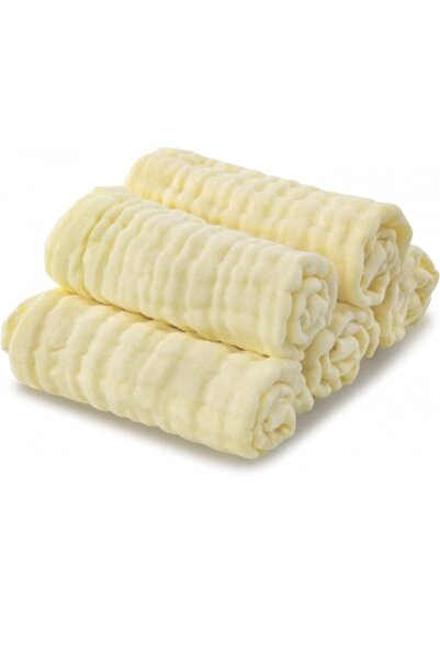 KERNOWSUN Set 5 prosoape de muselină KERNOWSUN pentru copii 30x30cm, Galben