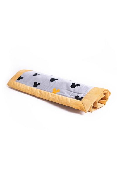 ekids Soft Touch Double-Sided Blanket, Velvet and Cotton, 50x70 cm, Mustard