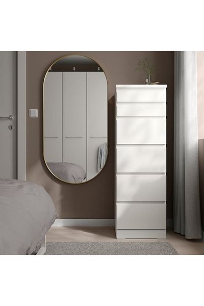 DEC11 Oval mirrors, size 70*140 cm, gold frame, can be hung vertically or horizontally.