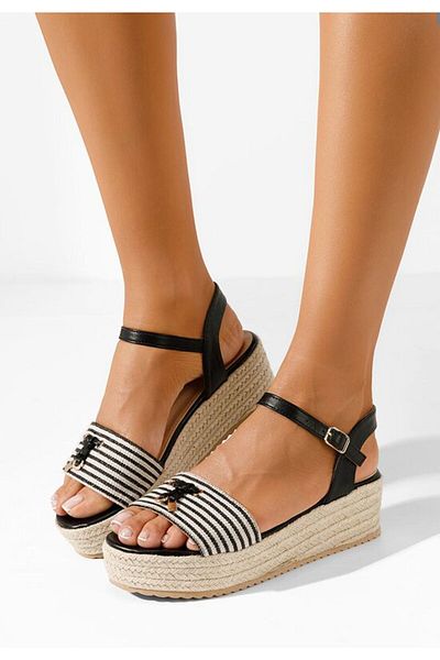 B T Shoes Black Denika platform sandals