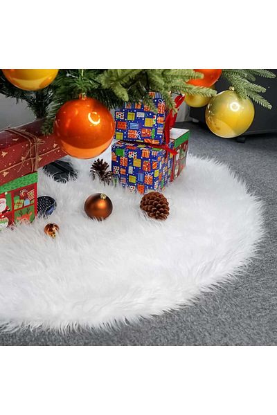 YXHZVON Christmas tree mat YXHZVON, fur, white, 90 cm