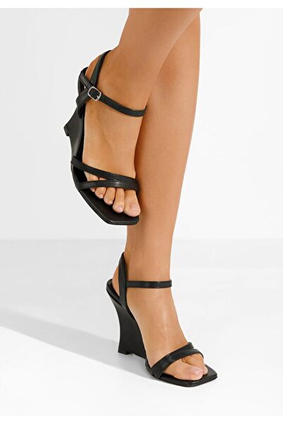 B T Shoes Black Delfina platform sandals