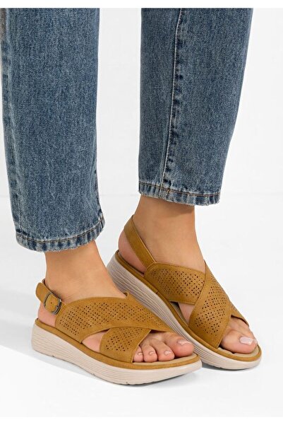 B T Shoes Sandale cu talpa groasa Fanya camel