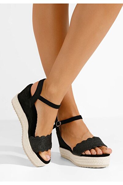 B T Shoes Sandale cu platforma Miliana negre