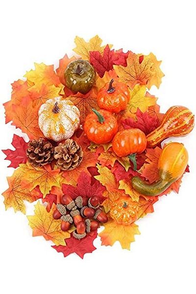 Jingyukj Set of 50 Jingyukj autumn decorations, polyurethane, yellow/orange/brown