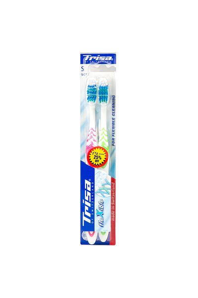 Trisa Toothbrush Flexible Soft Assorted Colours 2 pcs