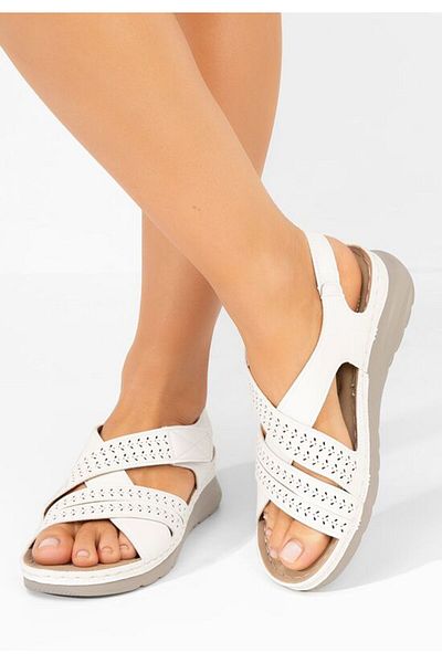 B T Shoes White Gyovanna chunky-soled sandals