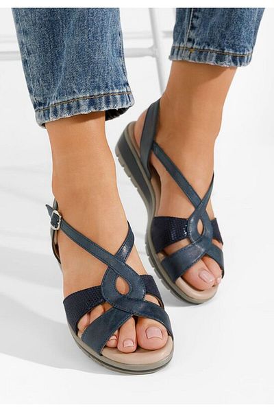B T Shoes Sandale cu talpa groasa Persia navy