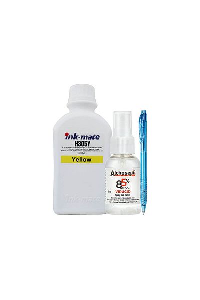 Ink-mate Set Flacon Cerneala Ink-Mate Comp HP305, 1x500ml 3YM60AE Yellow, Dezinfectant 40 ml si Pix Radius