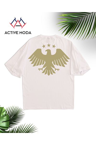 ACTIVE MODA -Men's Cotton Printed Eagle Tshirt Oversize Big Size