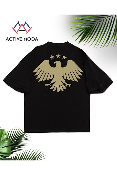 ACTIVE MODA -Men's Cotton Printed Eagle Tshirt Oversize Big Size