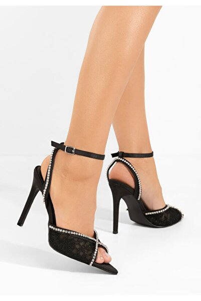 B T Shoes Sandale elegante cu toc Marilia negre