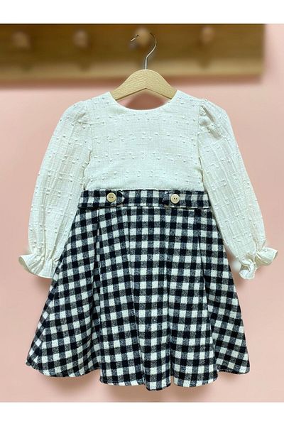 Cherrys Bebek Plaid Skirt Dress