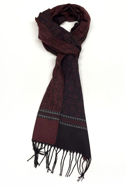 Kravatkolik Red - Black Motif Pattern Men's Eyebrow K383