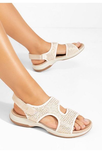 B T Shoes Jayme white chunky sandals