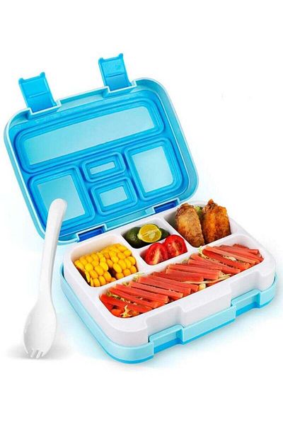 COOYA 800 ML Bento Lunch Box With Spoon. BPA-Free Lunch Box, Suitable for Microwave and Dishwasher