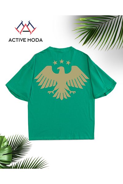 ACTIVE MODA -Men's Cotton Printed Eagle Tshirt Oversize Big Size