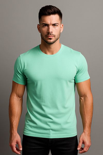 BYBÜLENT Ανδρικό Τ-Shirt Μέντα Slim Fit