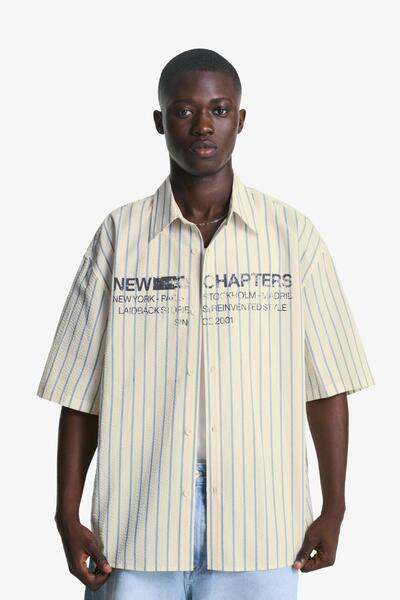 Bershka Oversize kısa kollu baskılı gömlek