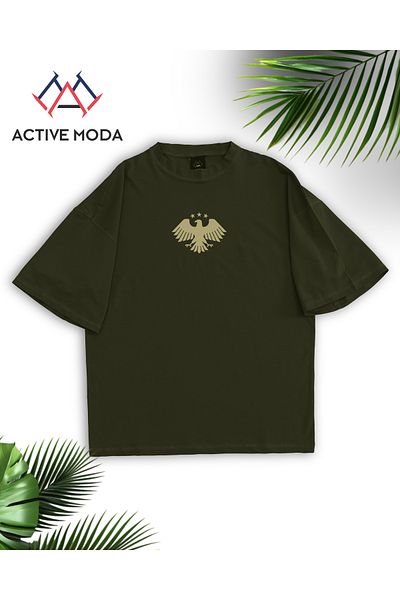 ACTIVE MODA -Men's Cotton Printed Eagle Tshirt Oversize Big Size