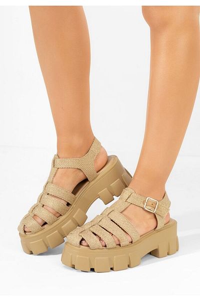 B T Shoes Carilea camel platform sandals